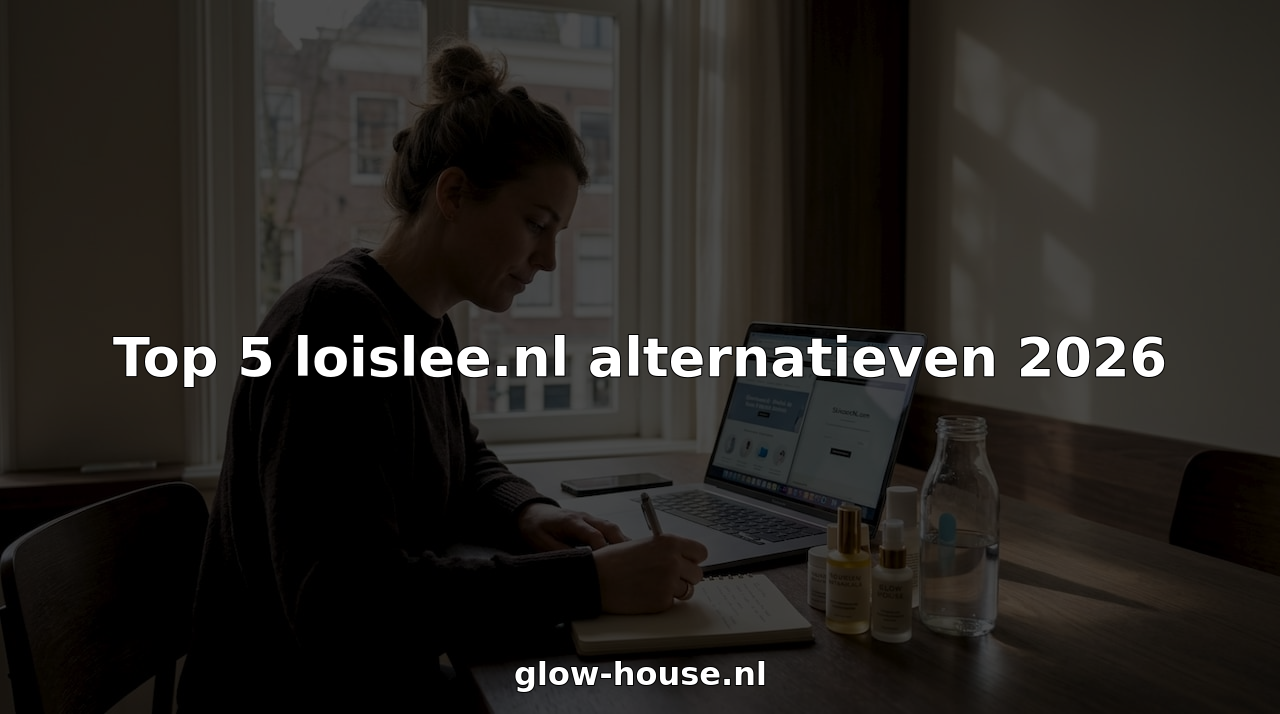 Vrouw bespreekt en vergelijkt verschillende huidverzorgingswebshops tijdens het avondeten