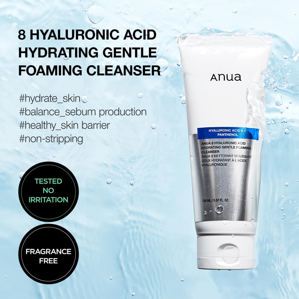Anua | 8 Hyaluronic Acid Hydrating Gentle Foaming Cleanser - Glow House