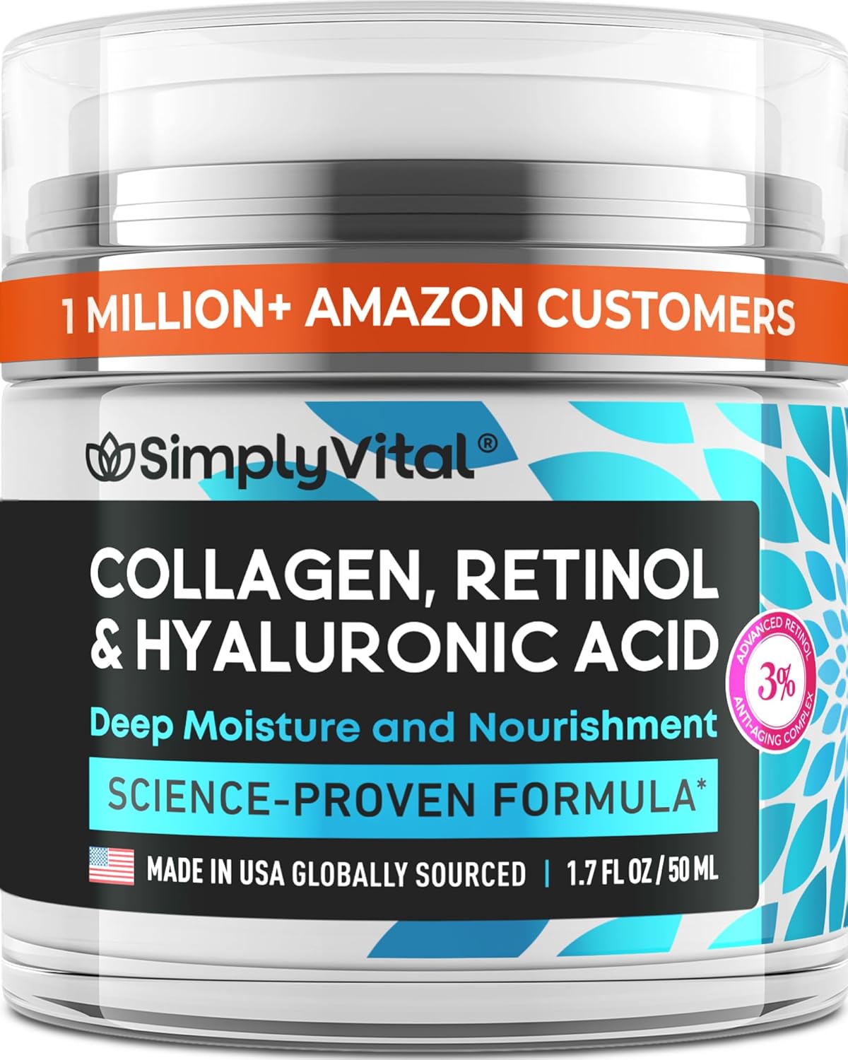Anti-Aging Face Moisturizer with Retinol, Collagen & Hyaluronic Acid
