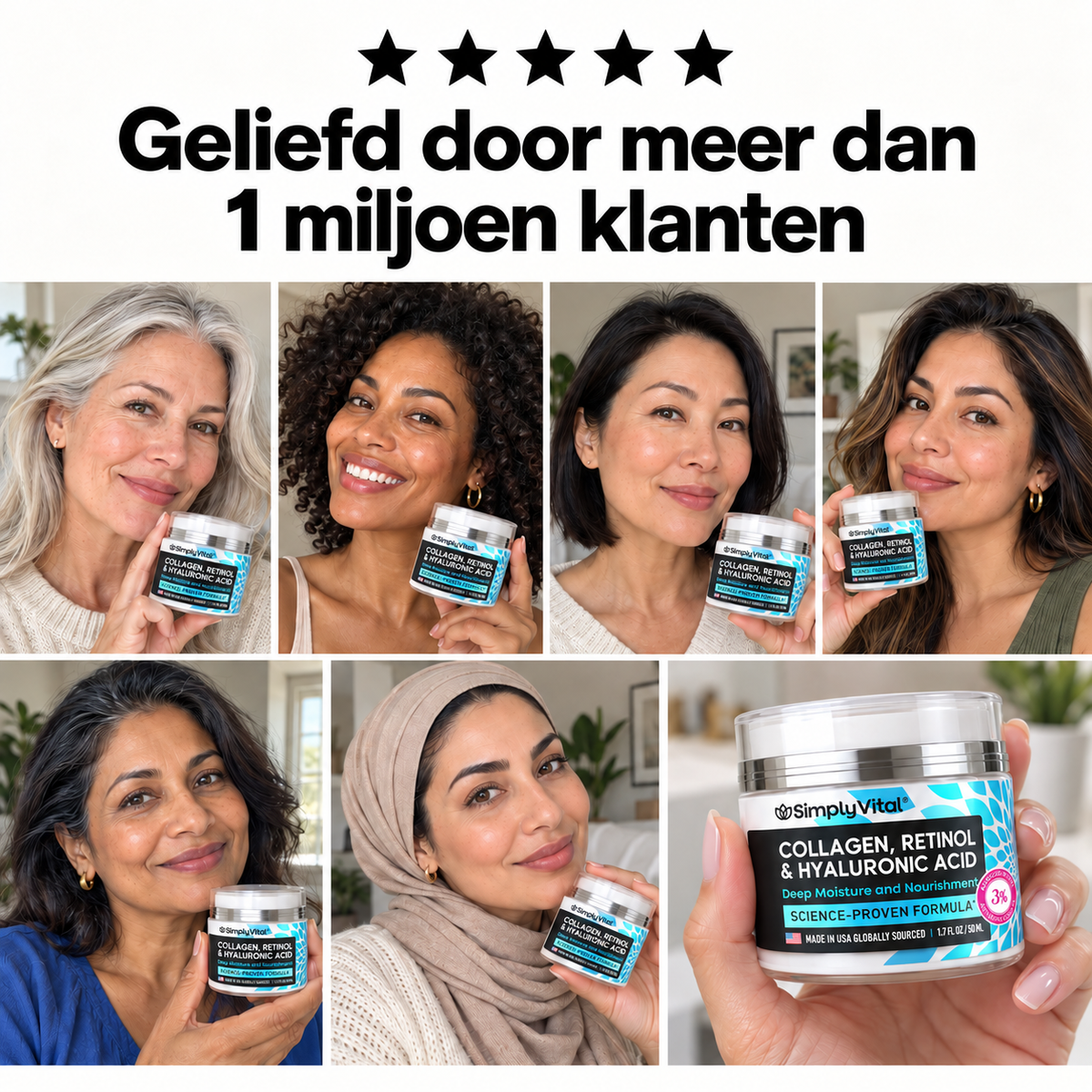 Anti-Aging Face Moisturizer with Retinol, Collagen & Hyaluronic Acid