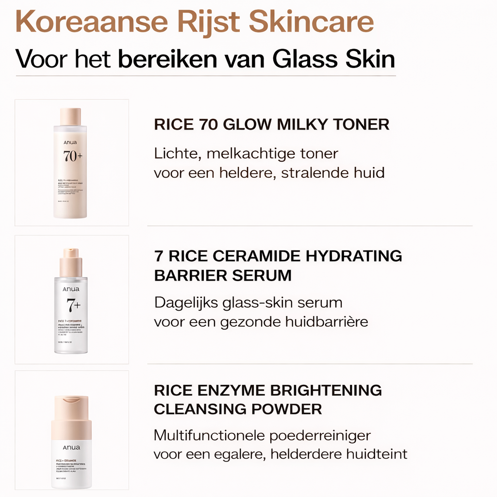 Anua Rice Trio Set : Rice Cleansing Powder & Milky Toner & Hydrating Serum
