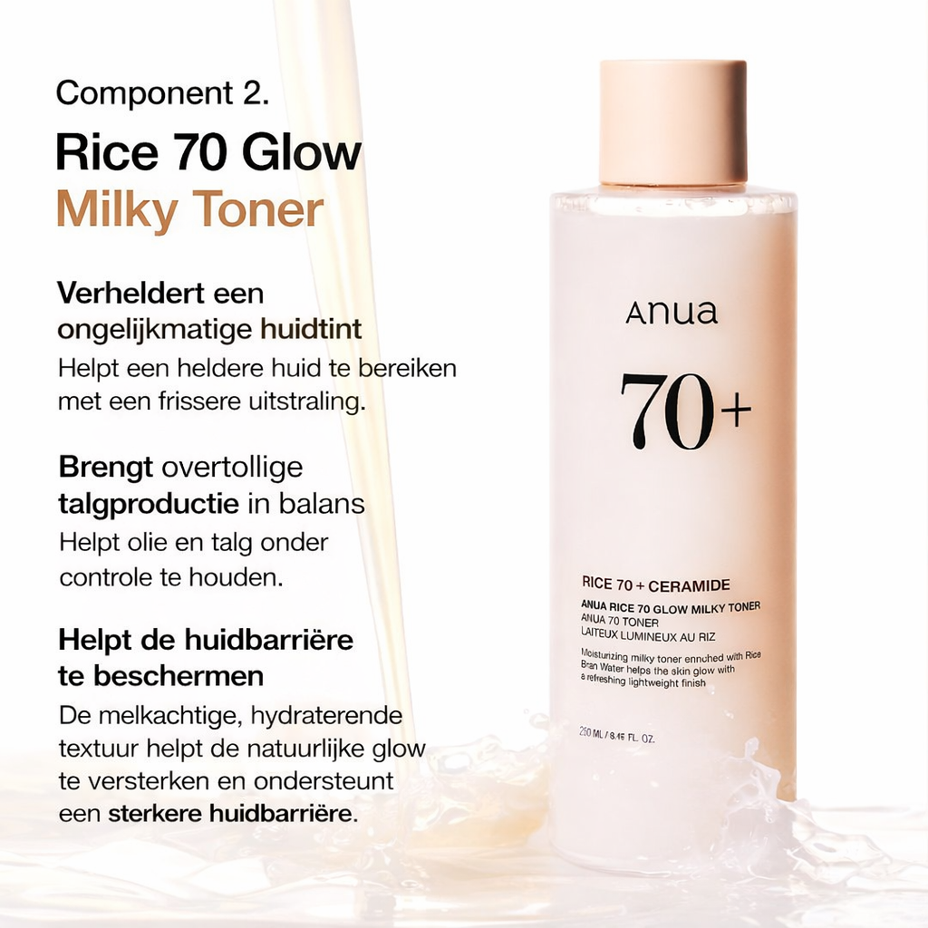 Anua Rice Trio Set : Rice Cleansing Powder & Milky Toner & Hydrating Serum