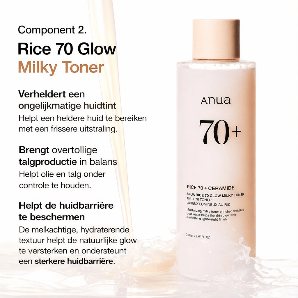 Anua Rice Trio Set : Rice Cleansing Powder & Milky Toner & Hydrating Serum - Glow House