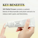 Dr. Althea 345 Relief Cream textuur uitgesmeerd op de hand